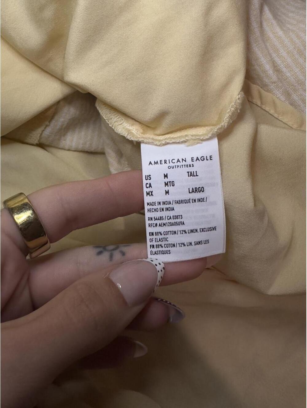 American Eagle Cream Linen Blend Cottage Dress 🤍 - Picture 8 of 8